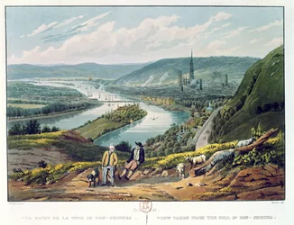 Rouen, vue depuis la colline de Bon-Secours, c.1835